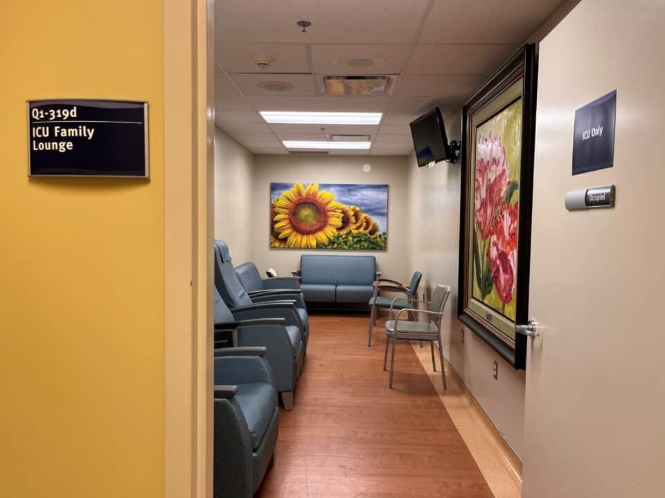 A photo of the ICU Family Room.