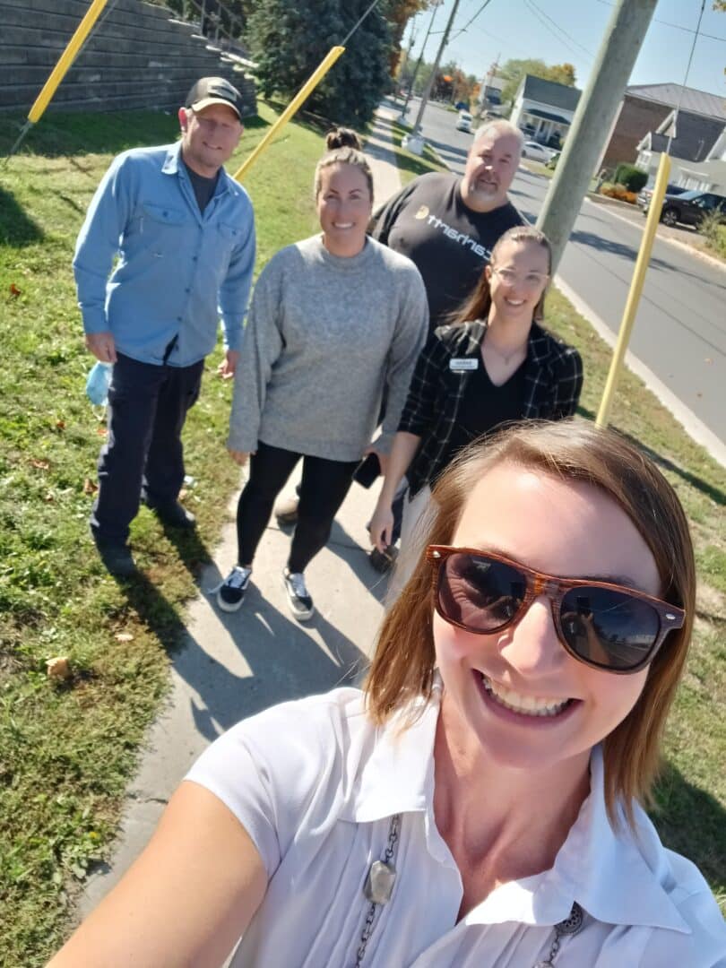 Lyndsay Kerik, Recruitment and Retention Specialist, leading
some Quinte Health team members in an October walking group.