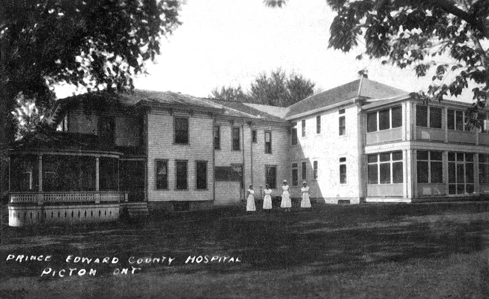 A photo of Prince Edward County Memorial Hospital from many years ago.