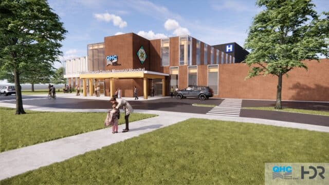 Rendering of front of the new PECMH